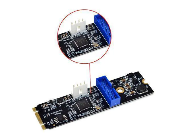 Alt view image 4 of 7 - M.2 NGFF NVME to USB 3.0 19Pin Header Convert Card NGFF to 2 Port USB3.0 Expansion Card Transfer Adapter IDE 4PIN Power Supply