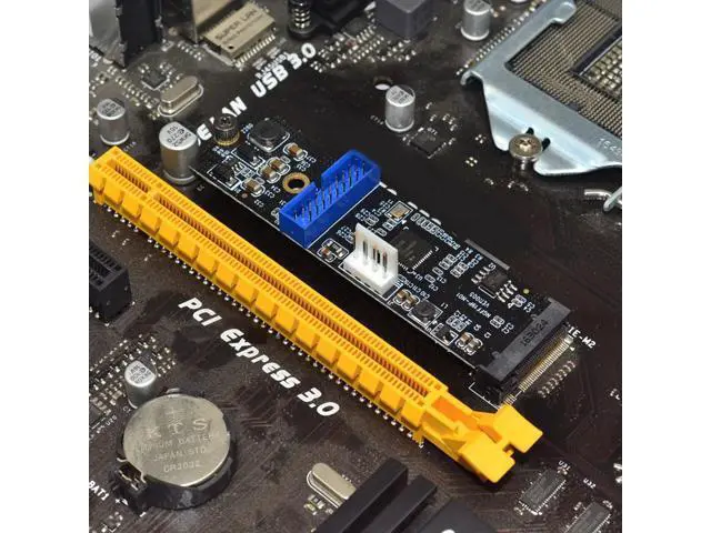 Alt view image 5 of 7 - M.2 NGFF NVME to USB 3.0 19Pin Header Convert Card NGFF to 2 Port USB3.0 Expansion Card Transfer Adapter IDE 4PIN Power Supply