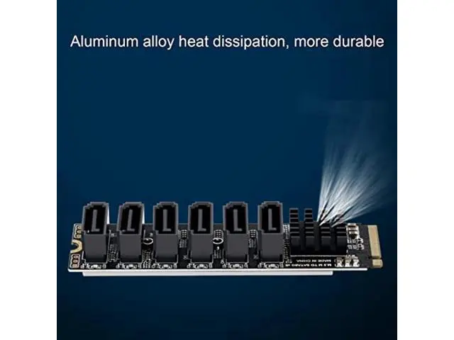 Alt view image 4 of 5 - PCIe Sata Expansion Card M.2 to SATA3.0 Adapter Card, 6Gbps High Speed Sata Expansion Card, ASM1166 M.2 PCIE to SATA Expansion Card with Smart Indicator, M.2 Sata Adapter