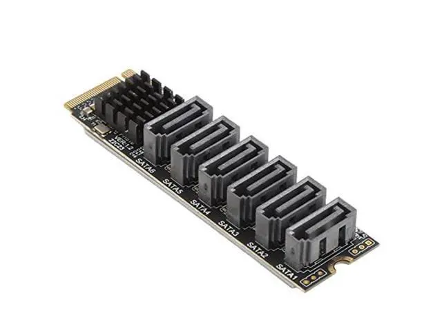 Alt view image 2 of 5 - PCIe Sata Expansion Card M.2 to SATA3.0 Adapter Card, 6Gbps High Speed Sata Expansion Card, ASM1166 M.2 PCIE to SATA Expansion Card with Smart Indicator, M.2 Sata Adapter