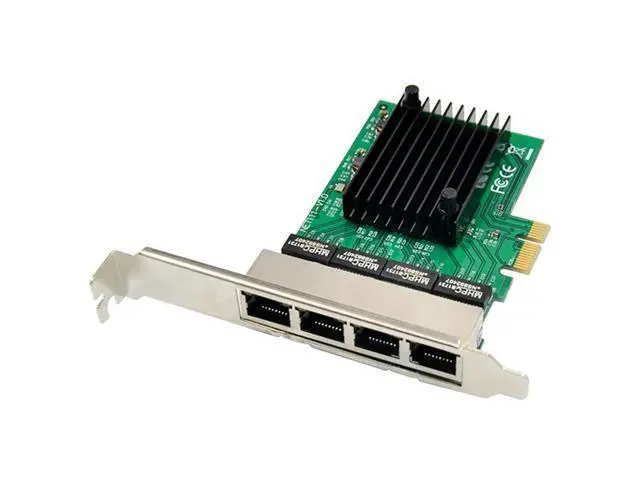 Alt view image 2 of 4 - RJ-45 4-Port Ethernet Server Adapter Gigabit Network Card PCI-E X1 Interface