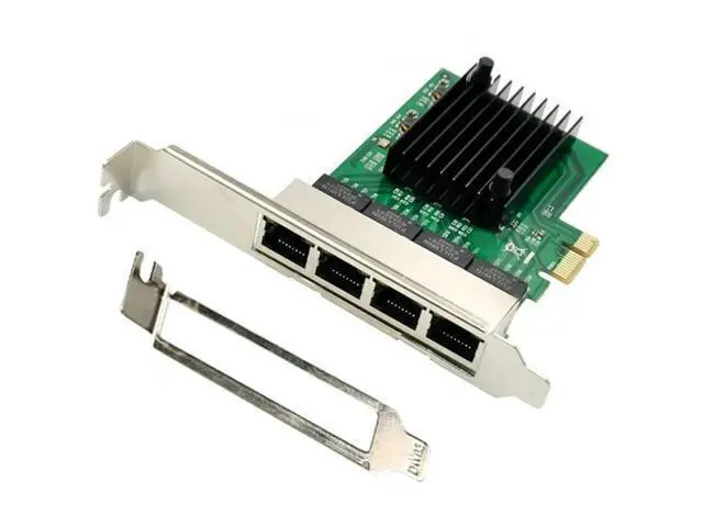 Alt view image 4 of 4 - RJ-45 4-Port Ethernet Server Adapter Gigabit Network Card PCI-E X1 Interface