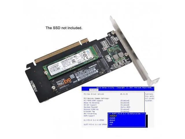 Alt view image 7 of 7 - Shenzhong 4X NVME M.2 AHCI to PCIE Express 3.0 Gen3 X16 Raid Card VROC Raid0 Hyper Adapter