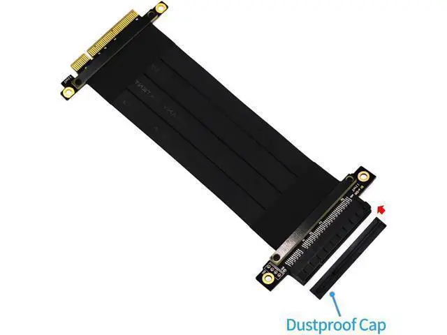 Alt view image 3 of 6 - PCI-E Gen3 Extension Cable PCI Express 3.0 8X Card Adapter Cable Riser Cable 4X for 1U/2U Chassis(180 Degree Cable 20cm)