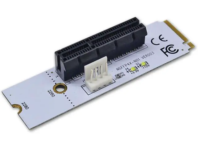 Alt view image 3 of 6 - BGNing NGFF M2 to PCI-e 4X 1X Slot Riser Card M Key M.2 2260 2280 SSD Port to PCIE Adapter Converter Multiplier for BTC Miner Mining