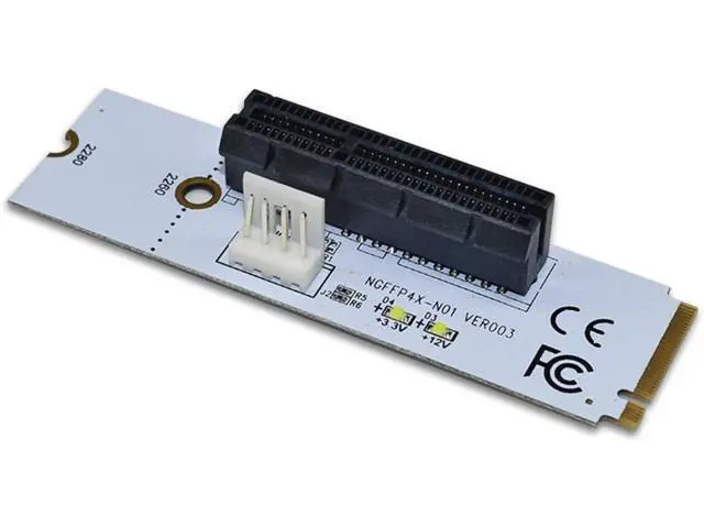 Alt view image 5 of 6 - BGNing NGFF M2 to PCI-e 4X 1X Slot Riser Card M Key M.2 2260 2280 SSD Port to PCIE Adapter Converter Multiplier for BTC Miner Mining