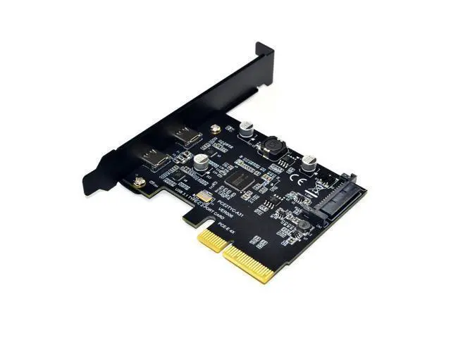 Alt view image 4 of 6 - USB 3.1 PCIE PCI Express Expansion Card PCI E 4X to USB 3.1 Gen2 10Gbps 2 Port USB C Adapter ASMedia ASM3142 Chipset For Desktop
