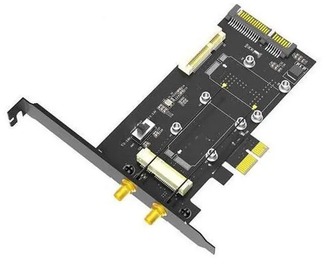 Main image of 2 in 1 Combo Mini PCIE to PCI-E 1X Adapter and to SATA3 Adapter with SIM Card Slot for WiFi/3G/4G// SSD