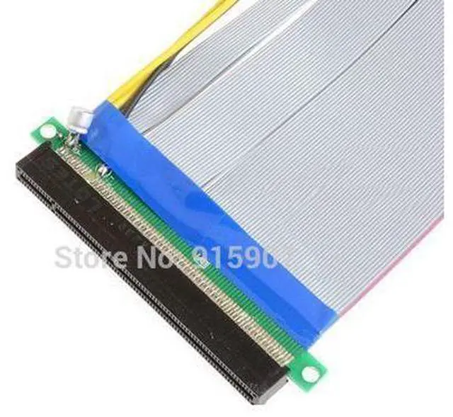 Alt view image 4 of 5 - 20cm PCI-E Express 16X to 16x Riser Extender Card with Molex IDE Power & Ribbon Cable
