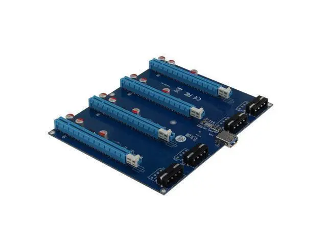 Alt view image 2 of 3 - PCI-Express PCIe 1 to 4 PCI express 16X slots Riser Card PCI-E 1X to External 4 slot Adapter PCIe Port Multiplier for Mining