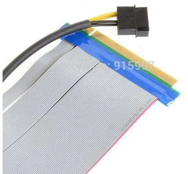 Alt view image 5 of 5 - 20cm PCI-E Express 16X to 16x Riser Extender Card with Molex IDE Power & Ribbon Cable