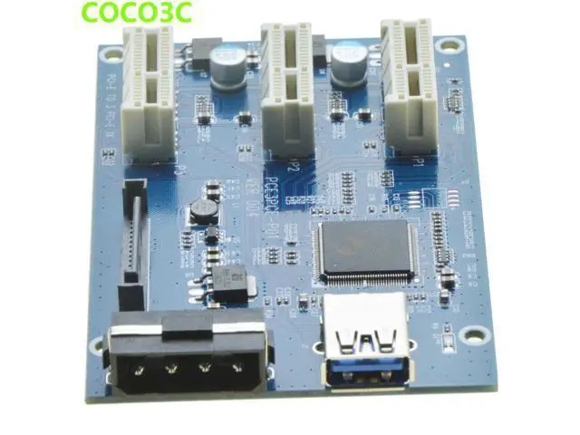 Alt view image 4 of 6 - Mini PCIe 1 to 3 PCI express 1X slots Riser Card Expansion adapter Mini ATX Laptop to PCI-e Port Multiplier