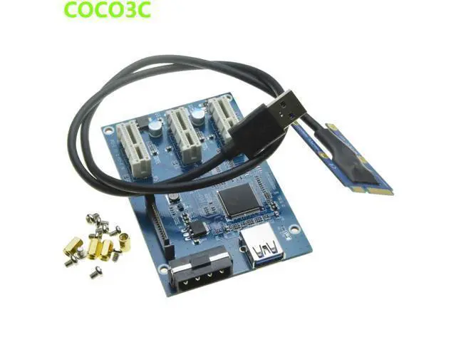 Alt view image 6 of 6 - Mini PCIe 1 to 3 PCI express 1X slots Riser Card Expansion adapter Mini ATX Laptop to PCI-e Port Multiplier