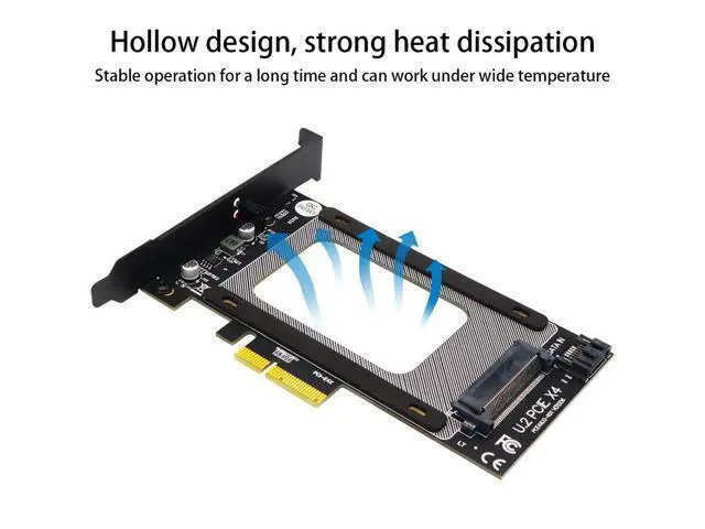 Alt view image 2 of 6 - U2 to PCI E Adapter Card Riser PCI Express 3.0 4X U.2 SFF-8639 Adapter PCIe U.2 SSD to PCI-E Card Support Intel 2.5" NVME U2 SSD