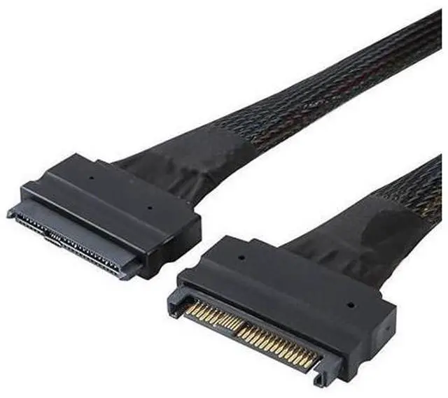 Main image of SFF-8639 NVME PCIe Extension Cable, U.2 U2 SFF-8639 NVME PCIe SSD Male to Female Extension Cable 50cm 68pin/Black