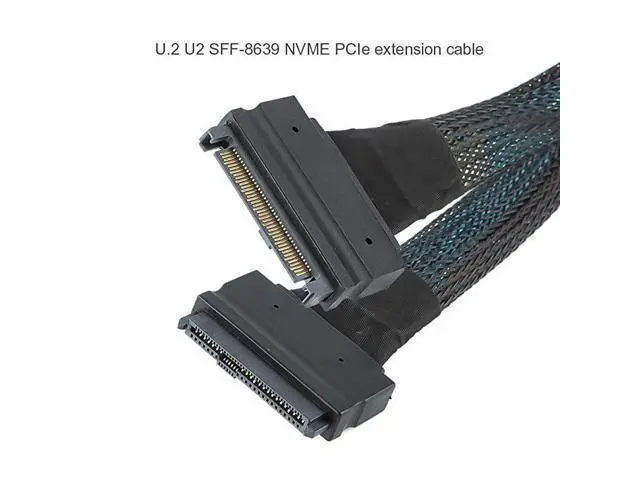 Alt view image 2 of 5 - SFF-8639 NVME PCIe Extension Cable, U.2 U2 SFF-8639 NVME PCIe SSD Male to Female Extension Cable 50cm 68pin/Black