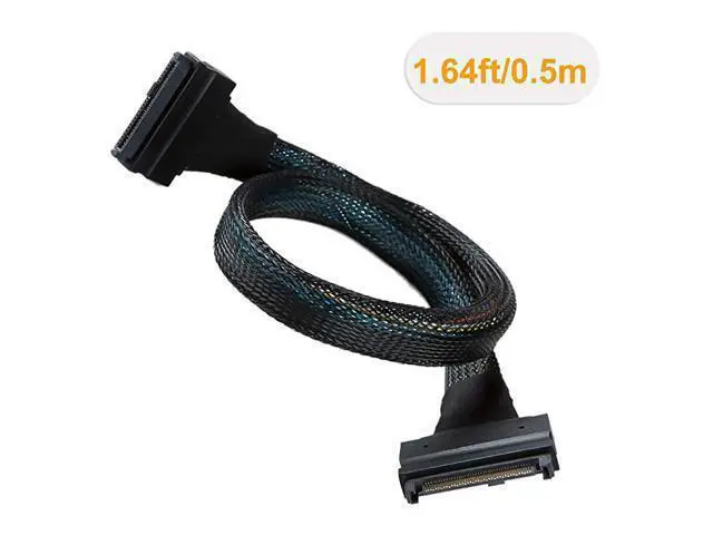 Alt view image 3 of 5 - SFF-8639 NVME PCIe Extension Cable, U.2 U2 SFF-8639 NVME PCIe SSD Male to Female Extension Cable 50cm 68pin/Black