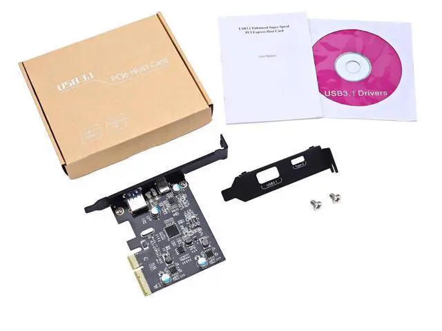 Alt view image 7 of 7 - TOTOVIN PCI-E PCI Express to USB 3.1 Gen 2 (10 Gbps) Type A+Type C Expansion Card Asmedia Chipset for Windows 7/8/8.1/10/Linux Kernel (Type A+Type C)