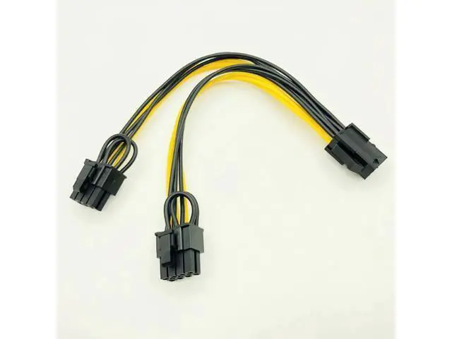 Alt view image 3 of 6 - 5PCS PCI-E 6-pin to Dual 6+2-pin (6-pin/8-pin) Power Splitter Cable Graphics Card PCIE PCI Express 6Pin to Dual 8Pin Power Cable