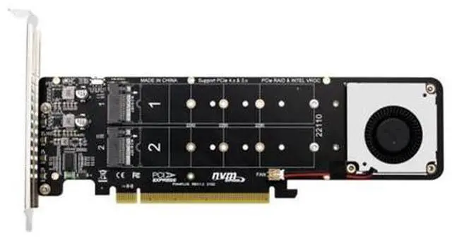 Main image of Double-Sided 4-Disk NVME Raid PCI-E X16 Split Card PCI-E X16 To M.2 M-Key NVME X4SSD RAID Expansion Card Adapter