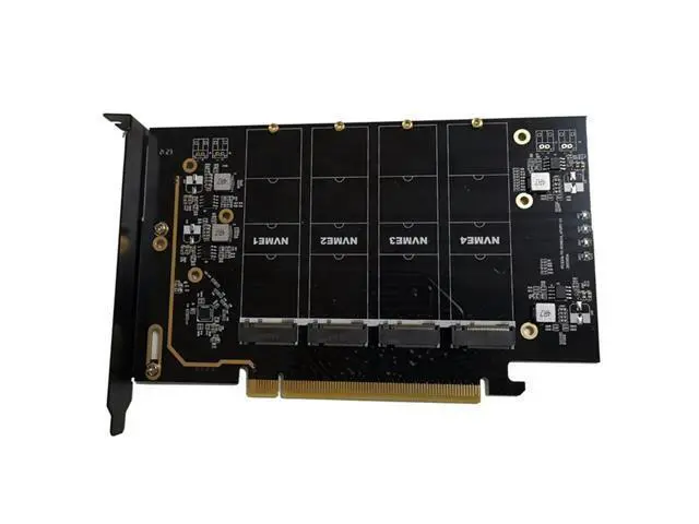 Alt view image 2 of 2 - FOR M.2 NVME to PCIe 4.0 X16 Adapter Card Supports 4 NVMe M.2 2280 Supports Bifurcation Raid
