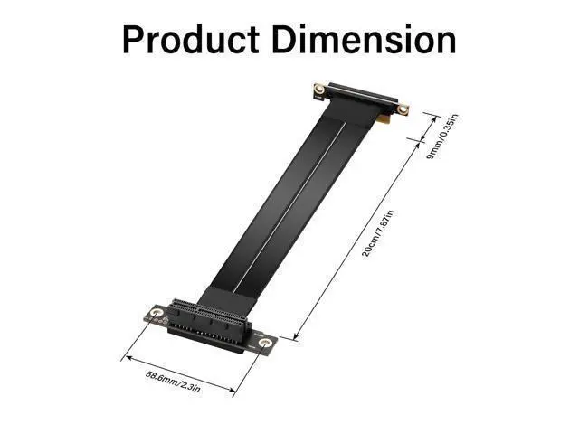 Alt view image 2 of 7 - PCIe 3.0 X4 Extension Cable 90 Degree PCI-E 4X Male to Female Riser Cable 20CM (90 Degree)
