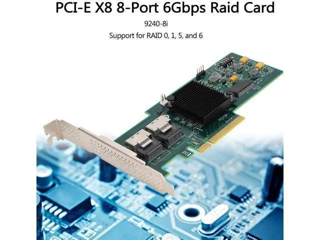 Alt view image 2 of 7 - ASHATA 9240-8i Raid Card, PCI-E 8-Port Raid Card,SAS2008 SFF8087 SAS Controller Card,6Gbps Mini-SAS Host Controller Card,Integrated for LSI SAS2008 Controller
