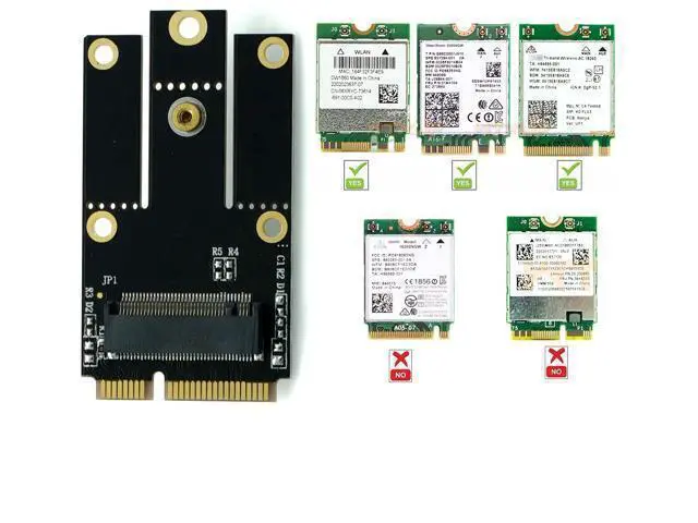 Alt view image 2 of 6 - Deal4GO NGFF M.2 (Key-A+E/Key-E) to Mini PCI-E Express Adapter Converter Full Size/Half Size mPCIe Slot for Intel AX201 AX200 9260 8265 8260 7260 WiFi Card