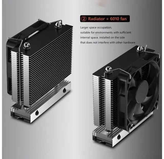 Alt view image 4 of 7 - M.2-THREE M2 2280 Solid State Hard Disk Heat Sink with 6010 Fan SSD Radiator PCI-E 4.0/5.0 Aluminum Heatsink Cooling Thermal Pad