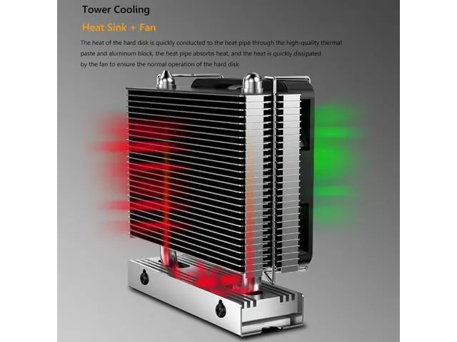 Alt view image 5 of 7 - M.2-THREE M2 2280 Solid State Hard Disk Heat Sink with 6010 Fan SSD Radiator PCI-E 4.0/5.0 Aluminum Heatsink Cooling Thermal Pad