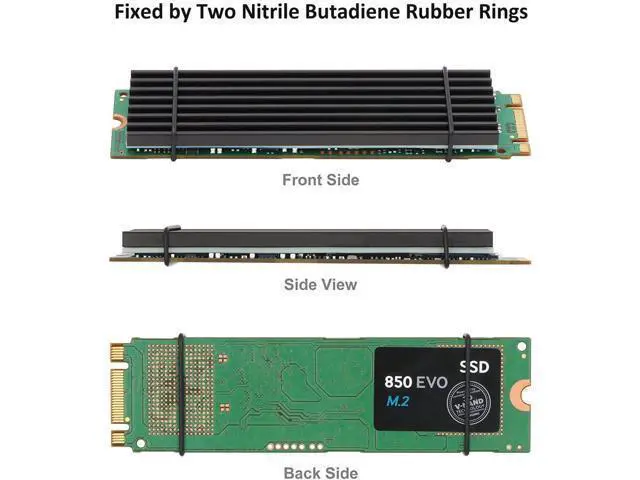 Alt view image 2 of 4 - 2 Pack PCIe NVMe M.2 SSD Heatsinks Cooler with Nano Silicone Thermal Pad