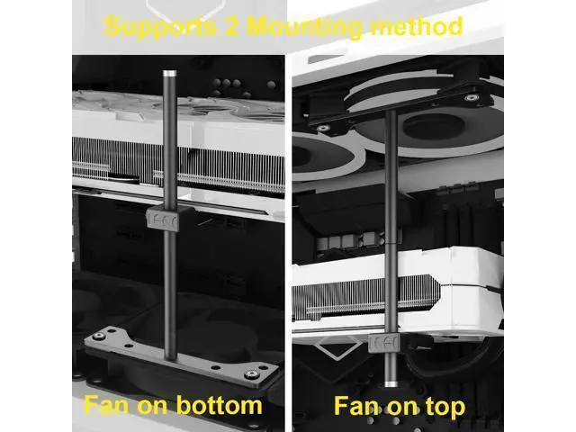 Alt view image 2 of 5 - GPU Support Bracket, GPU Holder Stand, Adjustable GPU Sag Bracket Graphics Card Support for 12cm Fan Mount CNC Aluminum (0.63-6.3inch)