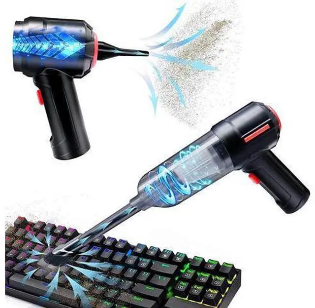 Main image of Compressed Air Duster & Mini Vacuum Keyboard Cleaner 3-in-1, New Generation Canned Air Spray, Portable Electric Air Can, Cordless Blower Computer Cleaning Kit