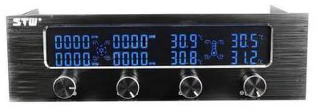 Main image of 5.25 inch Fan Speed Controller 12V 4-channel fan speed controller drive bit CPU fan speed controller,4 channel 30W pwm temperature fan speed controller 5.25" cpu cooler fan controller Brushed alum