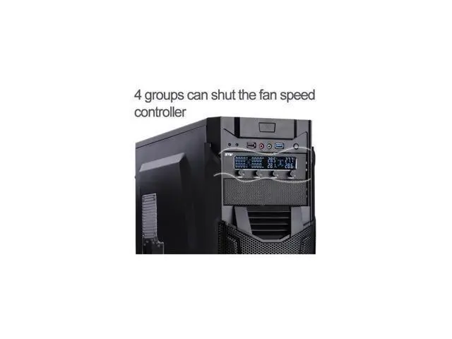Alt view image 4 of 5 - 5.25 inch Fan Speed Controller 12V 4-channel fan speed controller drive bit CPU fan speed controller,4 channel 30W pwm temperature fan speed controller 5.25" cpu cooler fan controller Brushed alum