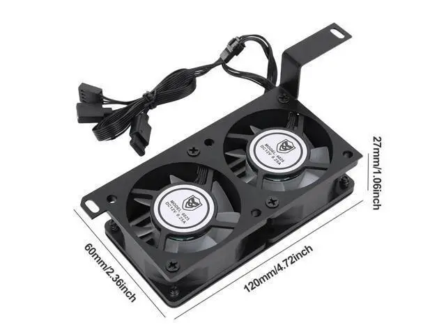 Alt view image 4 of 4 - RAM Heatsink ARGB Syn RAM Memory Cooling Fan with Dual 60mm Fan PWM 1000-3000RPM for DDR/DDR2/DDR3/DDR4/DDR5