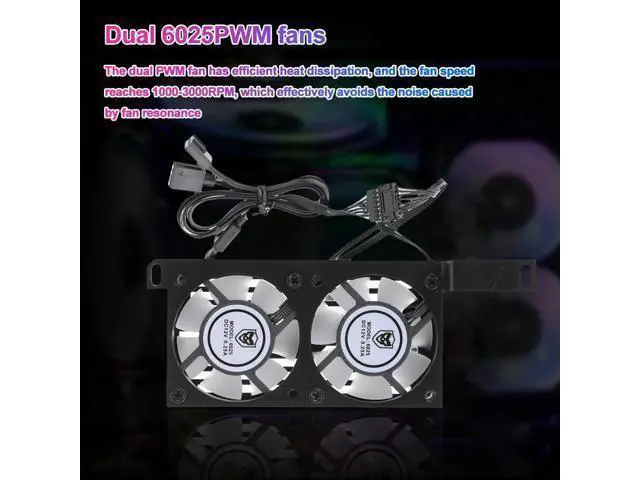 Alt view image 3 of 4 - RAM Heatsink ARGB Syn RAM Memory Cooling Fan with Dual 60mm Fan PWM 1000-3000RPM for DDR/DDR2/DDR3/DDR4/DDR5