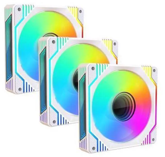 Main image of PANO-MOUNTS 120mm Infinity Mirror ARGB Fans 3-Pack - PWM PC Computer CPU Case Cooling Fans with 5V 3Pin Addressable RGB 600-1800RPM for Gaming PC Build (White)