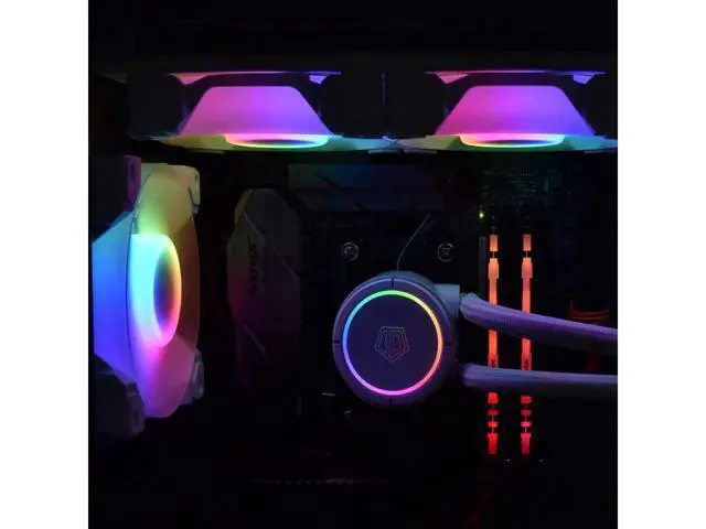 Alt view image 5 of 7 - ID-COOLING DF-12025-ARGB Trio Snow Case Fan CPU Cooling Fan Addressable RGB Case Fan 5V ARGB MB Aura Sync PWM Fan for CPU Cooler/Radiator/PC Chassis