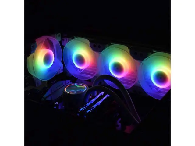 Alt view image 6 of 7 - ID-COOLING DF-12025-ARGB Trio Snow Case Fan CPU Cooling Fan Addressable RGB Case Fan 5V ARGB MB Aura Sync PWM Fan for CPU Cooler/Radiator/PC Chassis