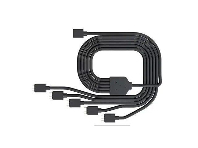 Alt view image 2 of 7 - Master 1-to-5 ARGB Splitter Cable / 5V - Support 3-pin Addressable RGB - LED Sync Cable for MasterFan/MasterLiquid ARGB Series Support(ARGB 1-to-5 Splitter)