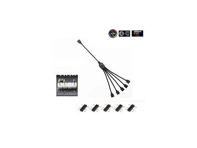 Alt view image 5 of 7 - Master 1-to-5 ARGB Splitter Cable / 5V - Support 3-pin Addressable RGB - LED Sync Cable for MasterFan/MasterLiquid ARGB Series Support(ARGB 1-to-5 Splitter)