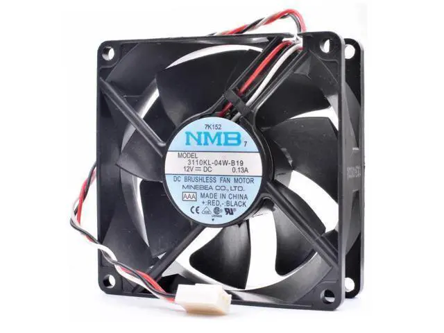 Alt view image 3 of 4 - 3110KL-04W-B19 8cm 8025 80mm fan 80x80x25mm 12V 0.13A ultra quiet chassis power supply fan