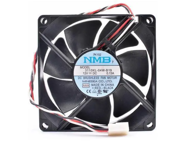 Alt view image 4 of 4 - 3110KL-04W-B19 8cm 8025 80mm fan 80x80x25mm 12V 0.13A ultra quiet chassis power supply fan