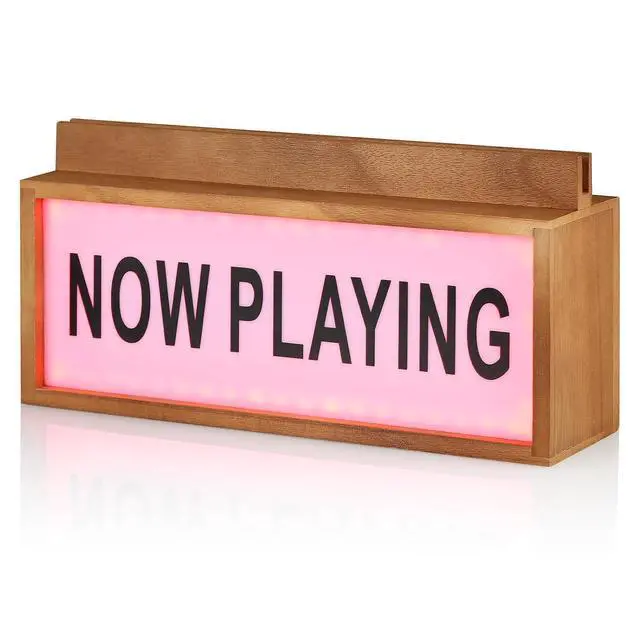 Main image of Wooden Vinyl Record Stand LP Albums Display Storage Holder LED Night Light