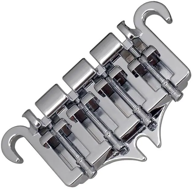 Alt view image 3 of 6 - 3 Point 4 String Bass Bridge Tailpiece Zinc Alloy Bridges With Saddle Replacement Parts for Gibson Style Bass(Black)