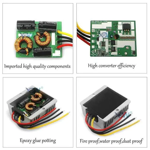 Alt view image 3 of 7 - DC DC 24V Battery Charger 9-35V to 29.2V 18-35V to 29.2V 2A -20A Constant Current Lithium Lead-Acid with Waterproof(5A 75 Golden,18-35V-29.2V)