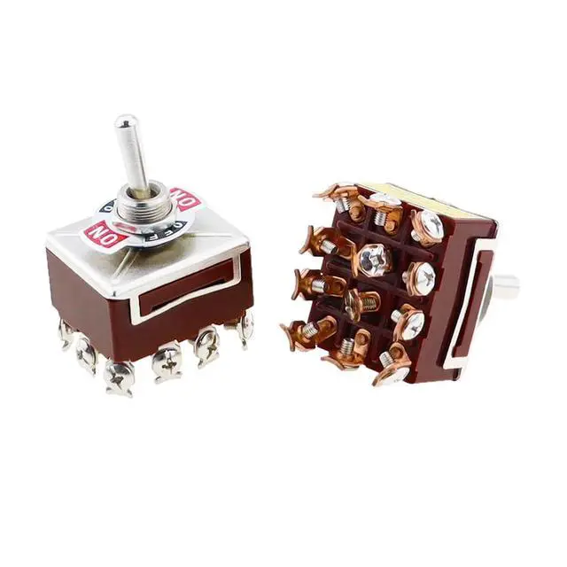 Alt view image 7 of 7 - LIHUA 1PCS E-Ten 403 High-end Rocker Button Switch 12Pin ON-Off-ON Silver Contact Copper Pin 12mm 250V 15A Rocker Toggle Switch(E-Ten 403 ON-Off-ON)