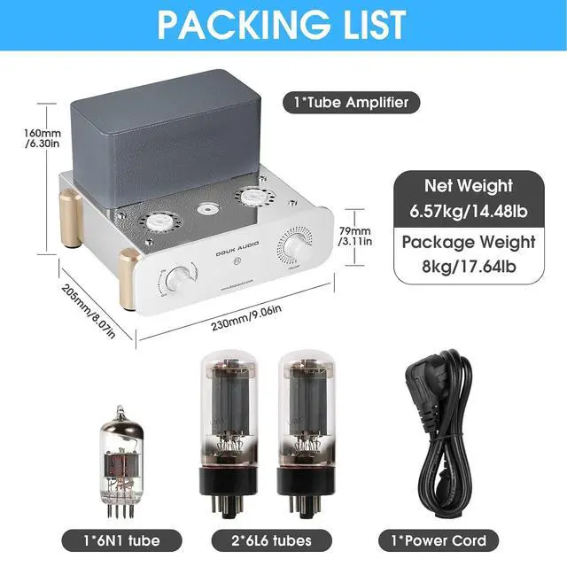 Alt view image 5 of 7 - F5 Pure Class A HiFi Vacuum Tube Amplifier - Single-Ended Stereo Amp for Home Audio System with RCA Inputs