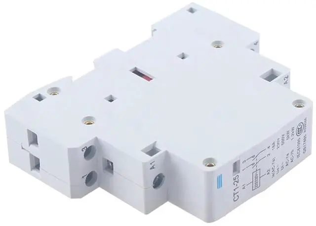 Alt view image 3 of 5 - CT1 CT1-25 2P 16A 25A 20A 230v 50or60HZ Din Rail Household AC Contacto 1Pcs(2P 1NO1NC-25A)